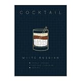 artboxONE-Puzzle L (500 Teile) Essen & Trinken White Russian Cocktail Flat Blue - Puzzle Cocktail Beverage Cocktail