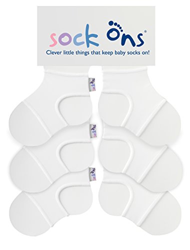 Image of Sock Ons Clever Little Things That Keep Baby 3 Pack - White, 0-6 Months