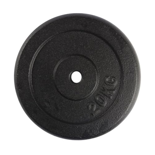  VirtuFit Disco per bilanciere in ghisa, peso manubrio, 30 mm, 20 kg, colore nero
