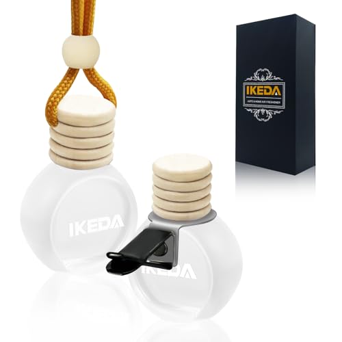 Image of ikeda fragrance Car Air Freshener Hanging, Car Scent with Vent Clip Bottle,45-Days Long Lasting Fragrance,Essential Oil Diffuser,Odor Eliminator for Home Deodorizer (Round, Coconut)