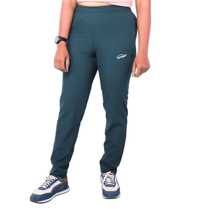 Image of Go-Fit Women Zip Pocket Synthetic Dry-Fit Gym Casual Lower Joggers Trackpant Sports Pant | Multicolors