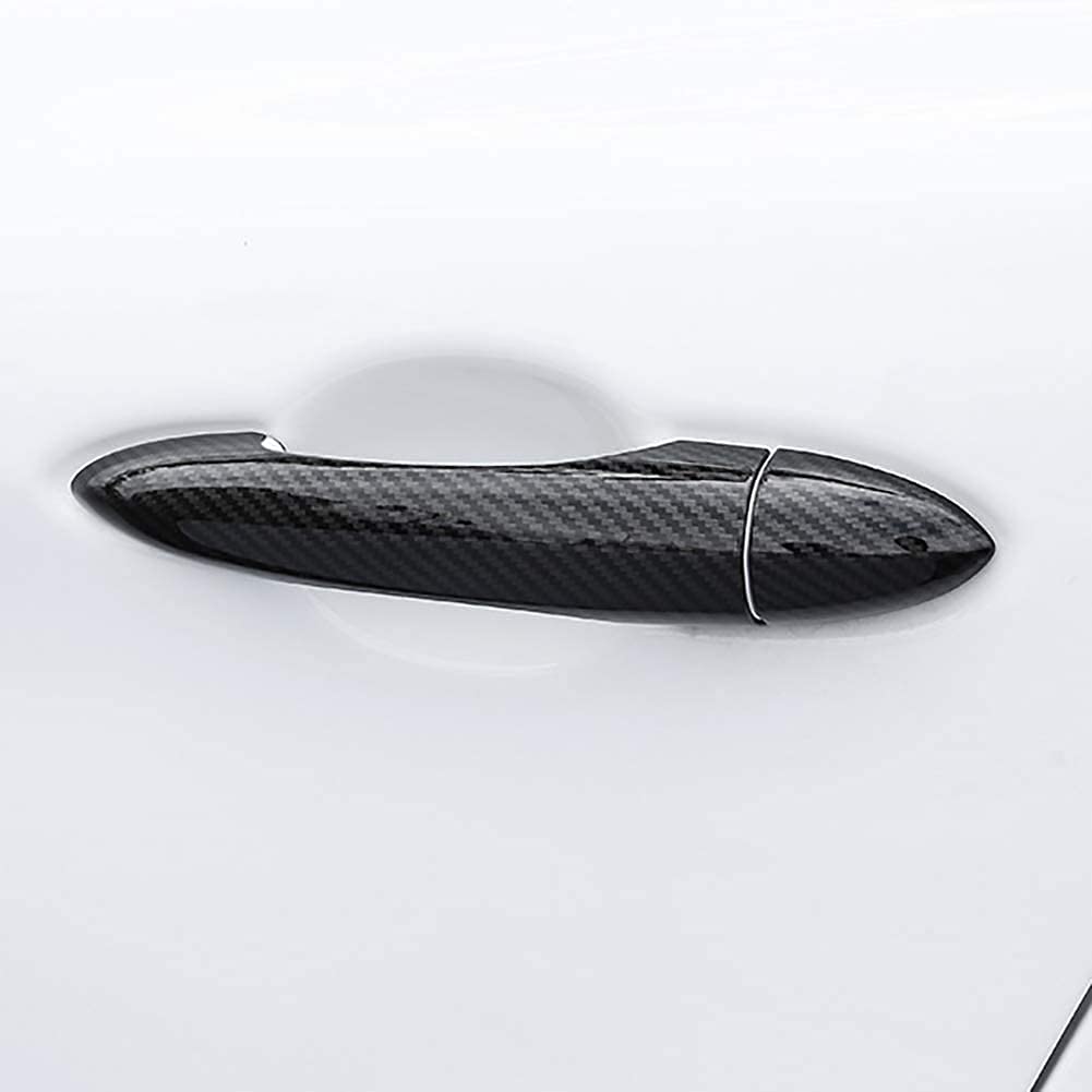 1 Set Car Styling Copri Cornice Decorazione Maniglia della Porta Fibra Carbonio per Alfa Romeo Giulia Stelvio, Adesivi per Maniglia Trim Accessori Auto ​Autoadesivi