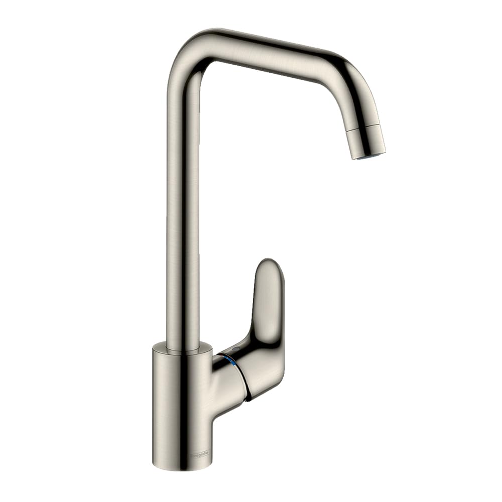 HansgroheFocus kitchen tap 260 with selectable swivel range, stainless steel optic 31820800
