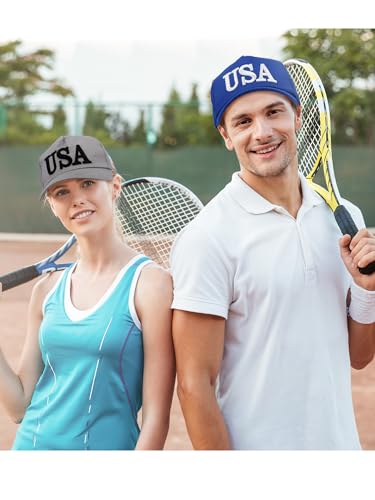 Image of 4Pcs USA Hats for Men Patriotic Hat Embroidered American Flag Baseball Cap | Classic USA Hat & USA Cap Set | 100% Cotton | American Flag Hats for Men Women | Adjustable Baseball Cap for Daily Wear