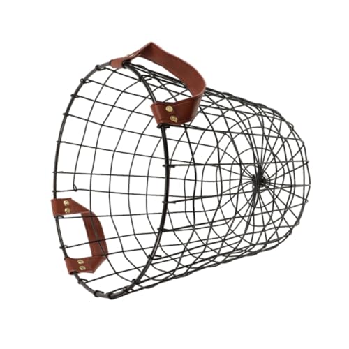 Panier rond métal pour chauffage aéré avec poignée de transport