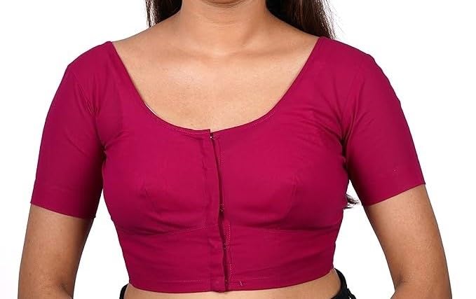 Paresh Round Neck Daily Use Cotton Women Magenta Blouse :-picture-31