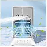 Enfriadores De Aire Portatiles 3 En 1,USB Aire Acodicionado Temporizador 4h,3 Niveles De Humidificación Enfriador Aire Acondicionado Adecuado Para El Hogar Y La Oficina