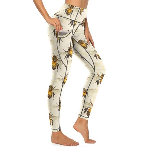 Legging abeille taille haute qui ne glisse pas durant l'effort