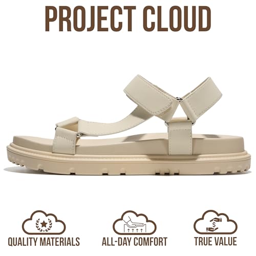Image of Project Cloud Sandals for Women - Flexible and Lightweight Upper Womens Sandals with Adjustable Straps - Plush and Soft Insole - Water Resistant Non Slip Outsole