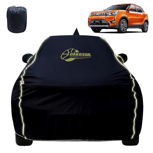 Image of Reflector Waterproof Car Cover for Xuv 300 with Mirror & Antenna Pocket | All Weather Protection | Washable Fabric | Black Color
