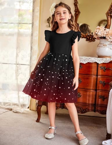 Image of Arshiner Toddler Tutu Dress Little Girls Fluffy Summer Dresses Casual Party Tulle Sundress for Kids 2-6Y