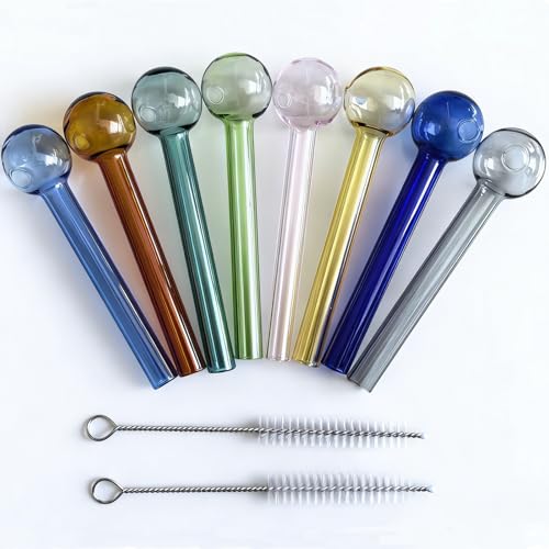 8PCS Oil Lamp Glass Burners Colorfully for Home