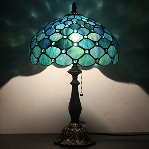 Zjart Z12A02F12 Tiffany Table Lamp Stained Glass Lamp 12X12X19 Inch Antique Reading Lamp  thumb #3
