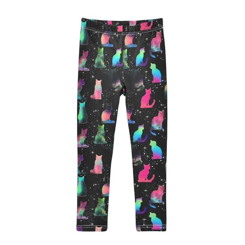 Girls' Athletic Leggings Ankle Length Yoga Dance Pants Kids Teen 4T Dreamy Cat