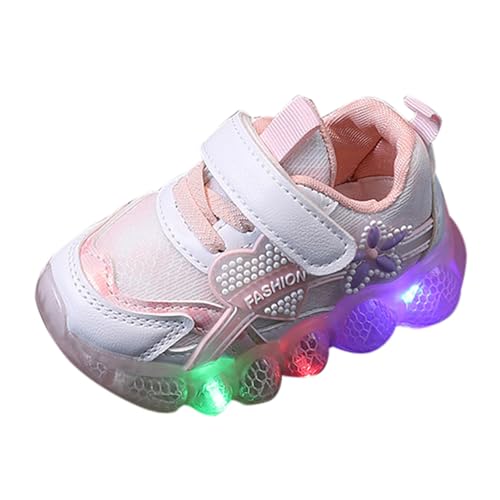 Kids Light Up Shoes Girls Boys Luminous Breathable Soft Sole Running Sports Sneaker Lace-Up Shoes for Athletic