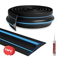 DGSL 10FT Universal Garage Door Bottom Threshold Seal Strip with Adhesives, Weatherproof Rubber DIY Weather Stripping Replacement for Garage Door, Black