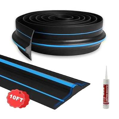 DGSL 10FT Universal Garage Door Bottom Threshold Seal Strip with Adhesives, Weatherproof Rubber DIY Weather Stripping Replacement for Garage Door, Black