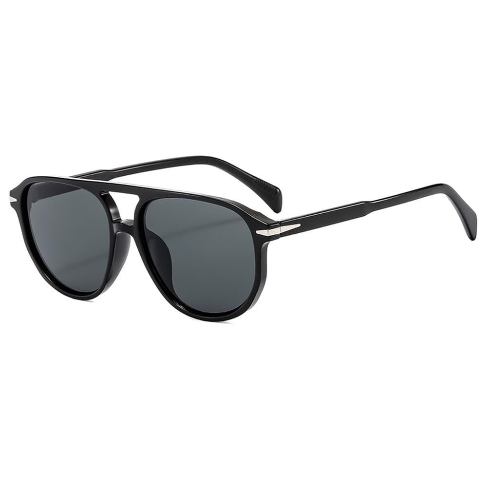 Lunettes de soleil rétro à rivets style léopard dégradé monture géométrique chic - 7