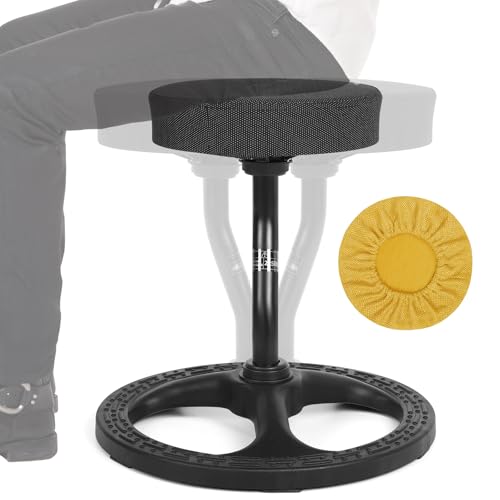 Image of ADHD Chair for Kids, Yoga Chairs for Adults, Wobble Stool Active Flexible Seating Desk Chair with Non-Slip Base and Washable Seat Cover for Stability, Balance, Yoga, Office, School, Classroom
