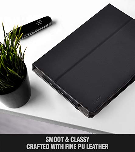 Poetic All-New Fire Hd 10 Tablet Case (7Th Gen 2017 And 9Th Gen 2019 Release), Slim Synthetic Leather Flip Stand Cover, Auto Sleep/Wake, Magnetic Closure, For Amazon Fire Hd 10.1 Inch, Black #TOP4