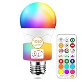 iLC Bombilla LED Colores RGBW 85W Equivalente, Regulable Cambio de Color Edison 12W E27 - Control remoto Incluido