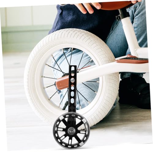 Ruedas de entrenamiento y estabilizadores ajustables Ciieeo para bicicleta, ruedas auxiliares negras con luz intermitente, set de 4 piezas para niños miniatura 7