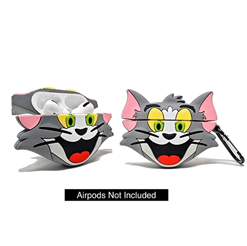 Image of Techmount Designer 3D Cartoon Cover Compatible with Airpods pro 2 2022 Launch, Protective Silicone Case Compatible with Airpods Pro 2 GEN-2 (2022) Only (NOT for Any Other AIRPODS) (Cute Tom)