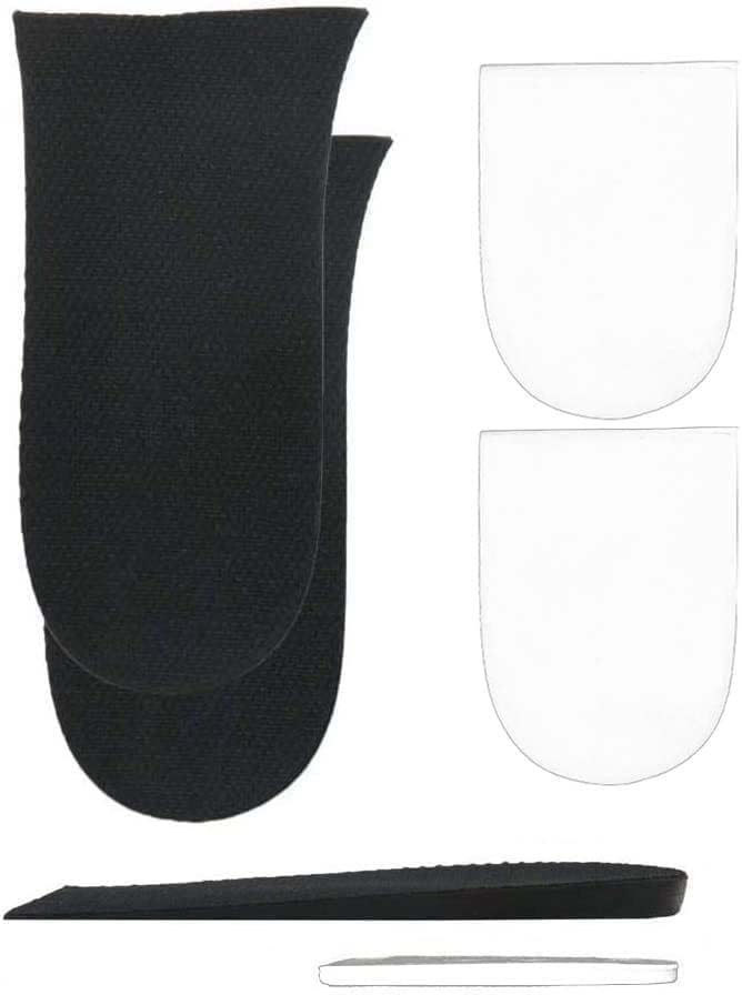 12mm(1/2 Inch) Limb Leg Length Discrepancies LLD Heel Inserts Insoles (2 Medium Lefts) Black