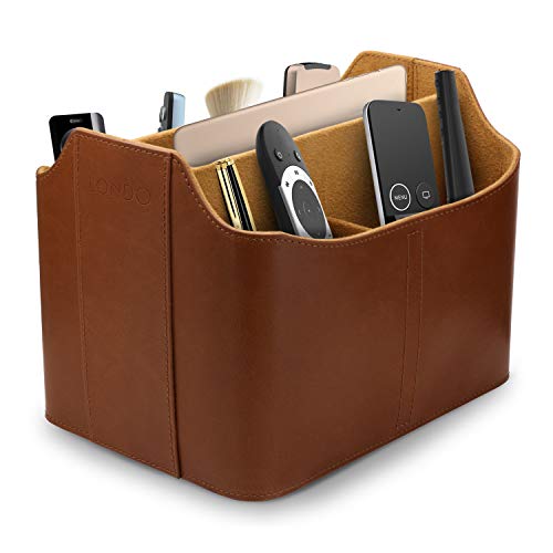 Leder Fernbedienung Organizer und Halter mit Tablet Fach (Hellbraun), OTTO172