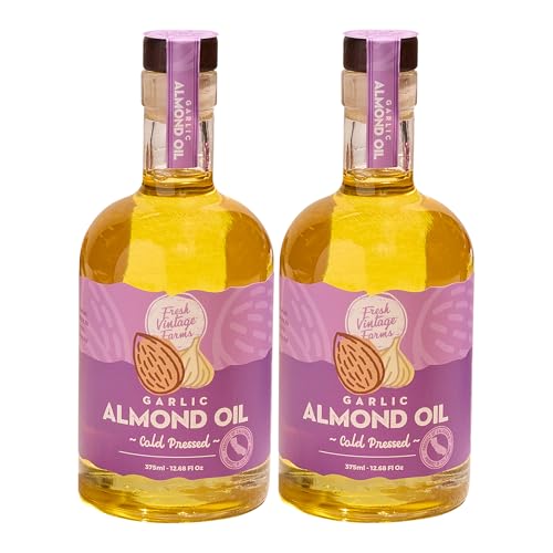 Fresh Vintage Farms Cold Pressed Garlic Almond Oil - 12.68 Fl Oz, Pack of 2