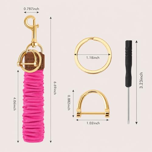 Image of Scrunchie Keychain Wristlet, Cute Key Chain Wrist Bracelet Lanyard Strap | stretchy scrunchie wristlet for keys, soft pill-resistant key chain bracelet for women, men, car keys, shopping, gym, travel