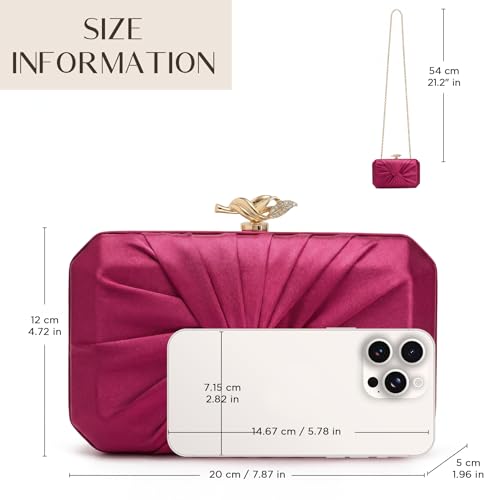 Image of CHUNLI Satin Clutch Bag, Elegant Clutch Purse for Women, Gold Evening Bags