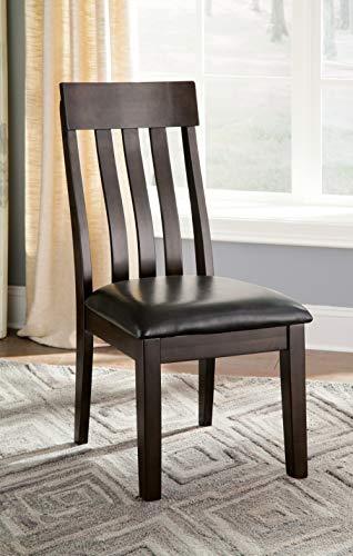 Signature-Design-by-Ashley-Haddigan-Faux-Leather-Cushioned-Rake-Back-Dining-Chair-2-Count-Dark-Brown Signature Design by Ashley Haddigan Faux Leather Cushioned Rake Back Dining Chair 2 Count Dark Brown