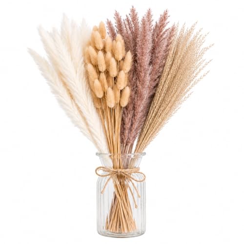 Ramo de 100 tallos de hierba pampas seca natural miniatura 1