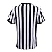 allentian Men's Referee Shirt - Official Black & White Stripe Referee/Umpire Jersey – Pro-Style V-Neck Referee Uniform, Great for Basketball, Football, Soccer (M)