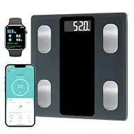 Smart Scale for Body Weight, Digital Bathroom Scale BMI Weighing Bluetooth Body Fat Scale, Body Composition Monitor Health Analyzer with Smartphone App (Black 263)