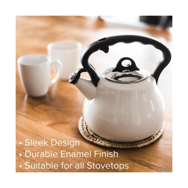   Farberware-Lovely-Lady-Stovetop-Tea-Kettle-Whistling-Teapot-Porcelain-Enamel-on-Carbon-Steel-BPA-Free-Rust-Proof-Cool-Handle-2-qt-8-Cup-Capacity-Pearl