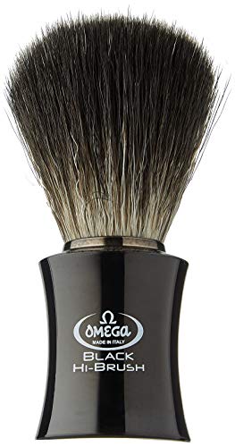 Omega 0196818 Black Hi-Brush - Brocha de afeitar (fibra)