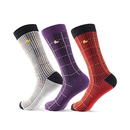 ONE CODE Men's Colorful Dress Socks with Gift Box, 3-Pack, Scottish