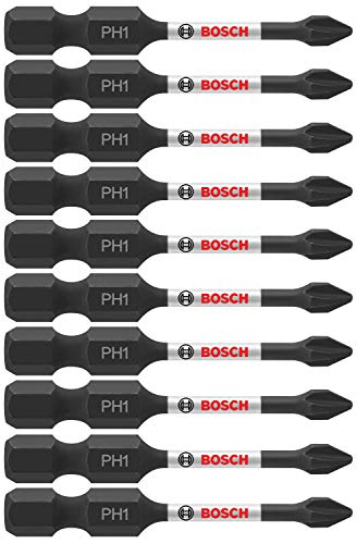 BOSCH ITPH12B 10 Stück 5,1 cm Phillips #1 Impact Tough Screwdriving Power Bits – Ansicht 1