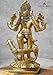 Gangesindia Lord Bhairav Brass Statue 680, Traditional Brass Religious Statue, Gold Tone, Hindu Deity Sculpture with Vahana (Lord Bhairava Idol)