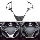 UOADA Car Decorations Set Steering Accent Trim Real Carbon Fiber Stickers Decals Compatible with Hyundai Genesis Coupe 2013 2014 2015 2016 Interior Accessories