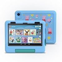 Amazon Fire HD 8 Kids tablet (Peppa Pig, limited edition), ages 37 | Includes ads-free books, games and videos, 8" HD screen, parental controls, 13-hr battery, 32 GB, Blue