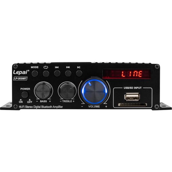 Lepai LP-2020BT Bluetooth Hi-Fi Audio Mini Class D Stereo Amplifier FM Media with Power Supply