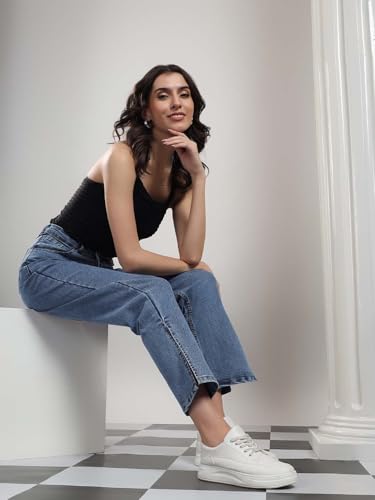 Image of KOTTY Women High Rise Straight Jeans