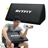 RITFIT プリーチャーカールパッド ポータブル 二頭筋トレーニング バーベルサポート プリーチャーカール台 収納便利 耐久性 高密度EPP PVC革 65*26.5cm 三頭筋 トレーニング補助 (ブラック)