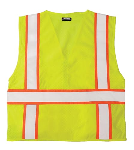 Kishigo Men's High Visibility Reflective Solid Front with Mesh Back Vest3