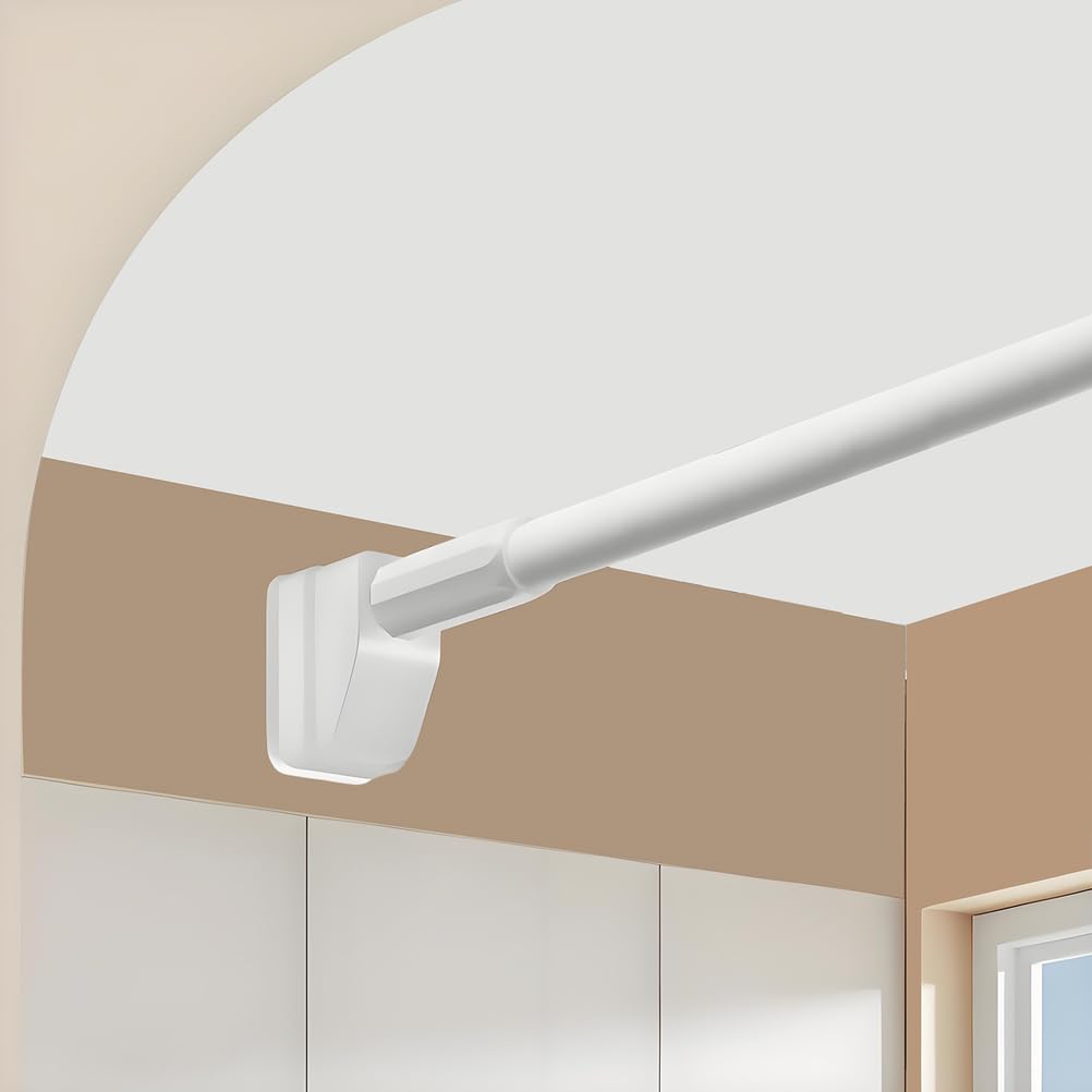 Bastone Tenda Doccia Estensibile Senza Forare, 1 Asta Telescopica a Pressione, Facile da Installare, Antiscivolo, per Bagno, Finestra, Armadio, Balcone,Bianca,70ㅡ120cm