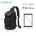 SMONT Sling Bag for Men, Chest Shoulder Bag with USB Charging Port Anti Theft Waterproof Black