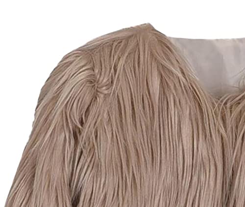 FYEARFOX Women’s Plus Size Fall Open Front Cardigan Faux Fur Coat Shaggy Long Sleeve Jacket Warm Coat3